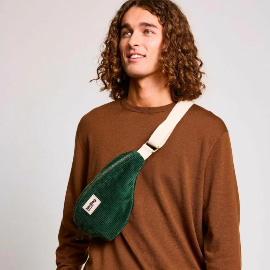 Hot Hindbag Sac banane Olivia Velours Sapin