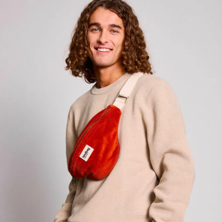 Best Hindbag Sac banane Olivia Velours Brique