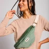 Sale Hindbag Sac banane Olivia Velours Vert d'eau