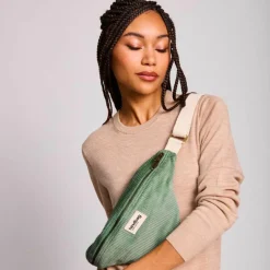 Sale Hindbag Sac banane Olivia Velours Vert d'eau