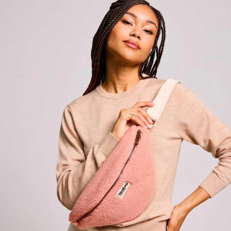 Hot Hindbag Sac banane Sasha L Teddy Rose poudrée