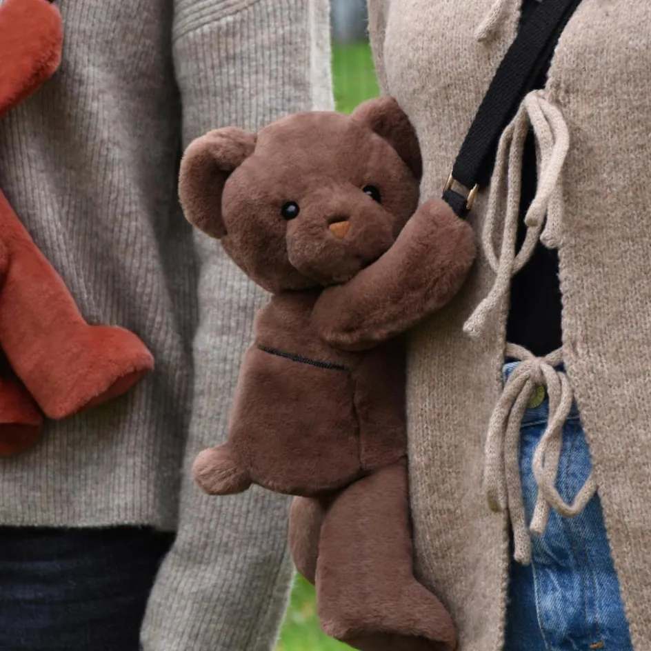 Outlet Doudou et Compagnie Sac bandoulière Doudou Ours marron glacé (30 cm)