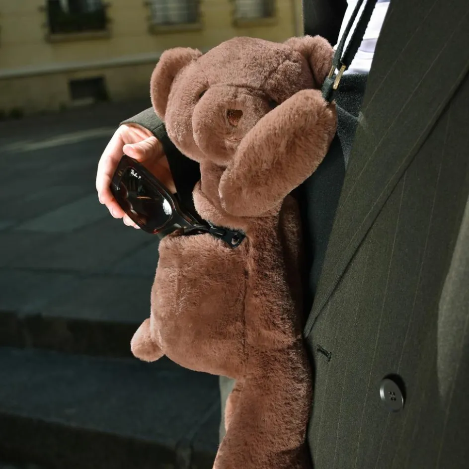 Outlet Doudou et Compagnie Sac bandoulière Doudou Ours marron glacé (30 cm)