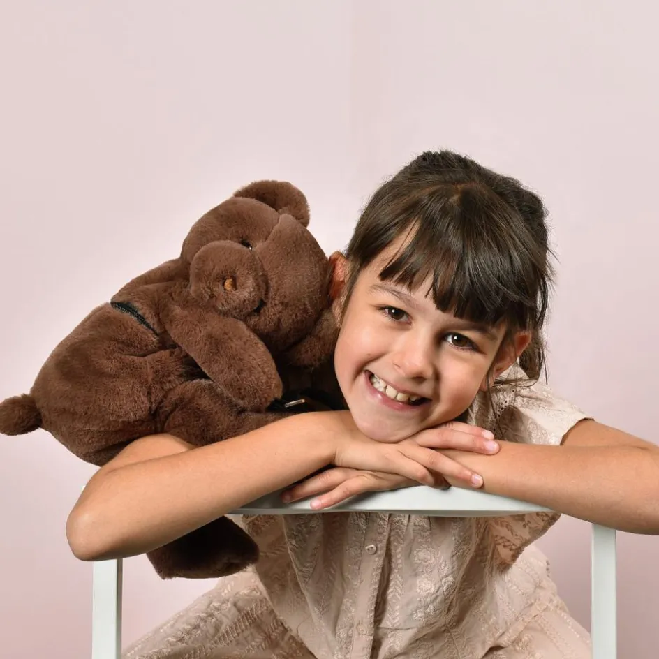 Outlet Doudou et Compagnie Sac bandoulière Doudou Ours marron glacé (30 cm)