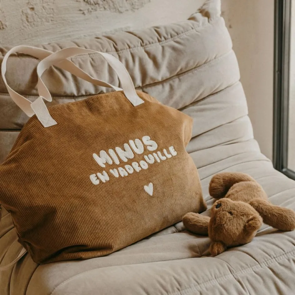 Sac cabas XL velours Minus en vadrouille|Zakuw New