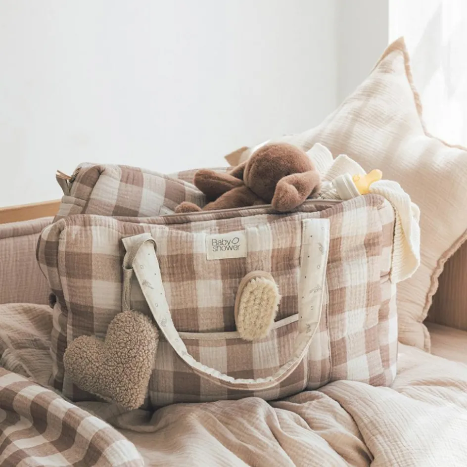 Outlet Babyshower Sac de maternité Camila Vichy Caramel