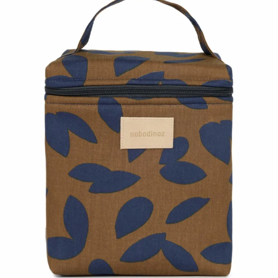Sac isotherme pour biberon et déjeuner Hyde Park Blue leaves|Nobodinoz Sale