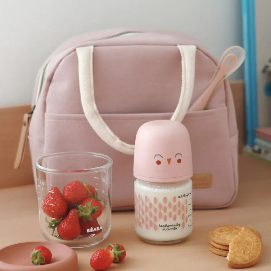 Sac repas isotherme rose poudré|Béaba Discount