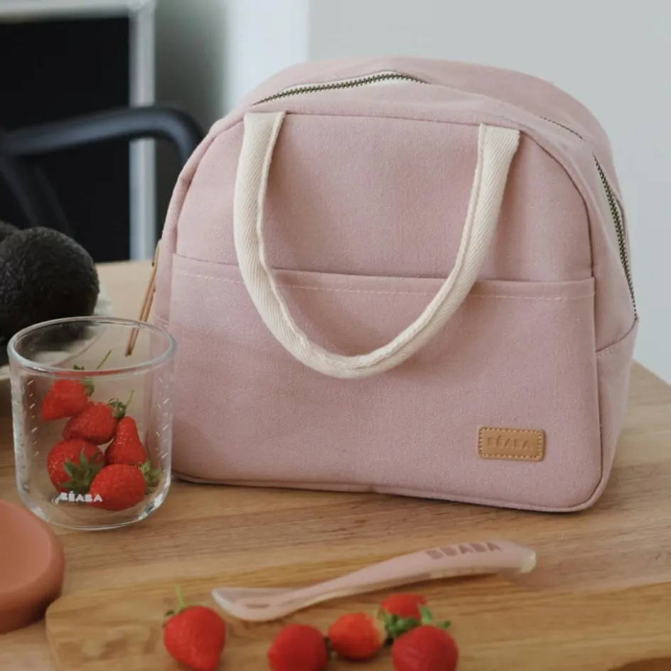 Sac repas isotherme rose poudré|Béaba Discount