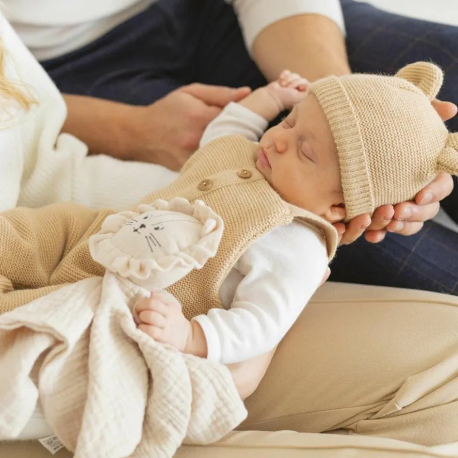 Salopette en maille Sable (1-3 mois)|Trois Kilos Sept New