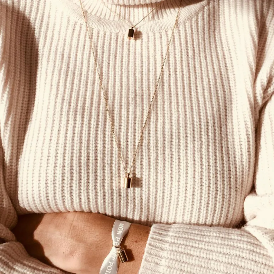 Sautoir personnalisable plaqué or rose|Mon Petit Poids Hot