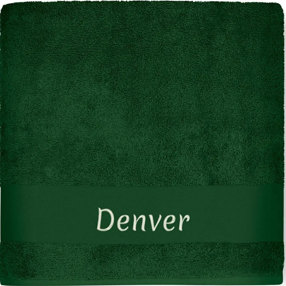 Clearance L'oiseau bateau Serviette de bain dino vert forêt personnalisable (70 x 140 cm)