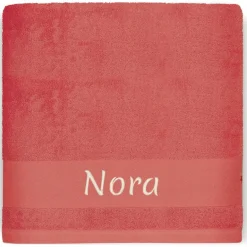 Serviette de bain Faon Fraise personnalisable (70 x 140 cm)|L'oiseau bateau