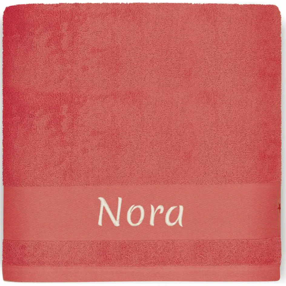 Serviette de bain Faon Fraise personnalisable (70 x 140 cm)|L'oiseau bateau