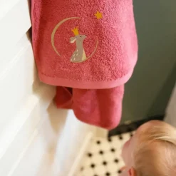 Serviette de bain Faon Fraise personnalisable (70 x 140 cm)|L'oiseau bateau