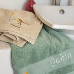 Discount L'oiseau bateau Serviette de bain jaune pâle Daim personnalisable (50 x 100 cm)