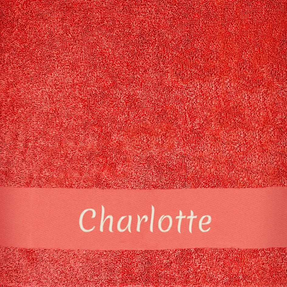 New L'oiseau bateau Serviette de bain panda roux terracotta personnalisable (70 x 140 cm)