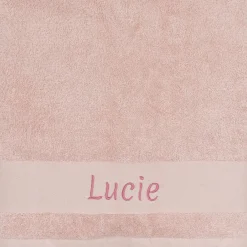 Serviette de bain rose lapin personnalisable (70 x 140 cm)|L'oiseau bateau Online