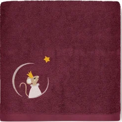 Serviette de bain souris framboise personnalisable (70 x 140 cm)|L'oiseau bateau Hot