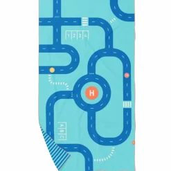 Serviette de plage 2 en 1 Circuit Bleu (180 x 100 cm)|Quut