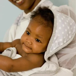 New Baby to Love Serviette tablier de bain papillon grise Etoile (108 x 107 cm)