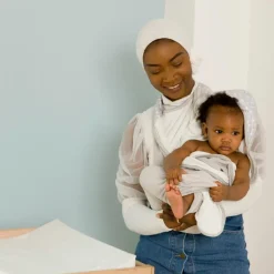 New Baby to Love Serviette tablier de bain papillon grise Etoile (108 x 107 cm)