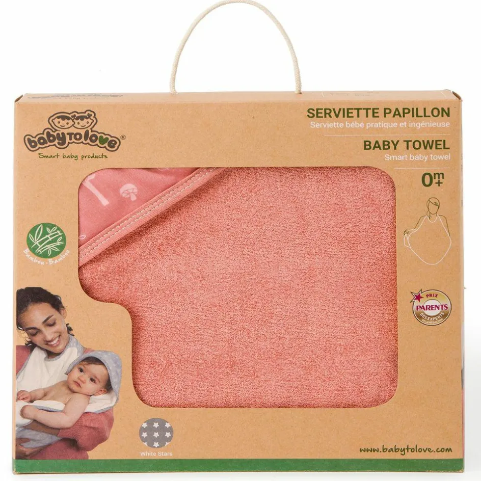 Baby to Love Serviette tablier de bain papillon Pink Forest Bambou