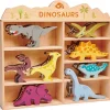 Outlet Tender Leaf Set animaux en bois Dinosaures