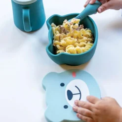 Clearance TUM TUM Set bol à ventouse et cuillère en silicone Ourson Bleu