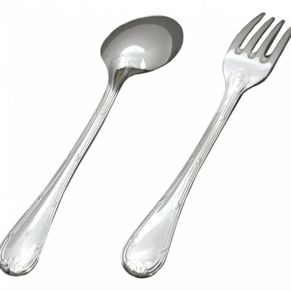 Set de 2 couverts bébé Louis XVI personnalisable dans son coffret (métal argenté)|Daniel Crégut Best