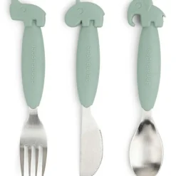 Clearance Done by Deer Set de 3 couverts Easy-grip Deer friends Vert