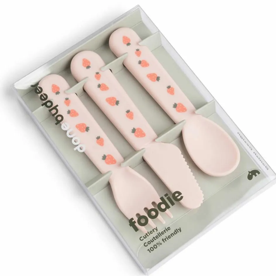 Clearance Done by Deer Set de 3 couverts Foodie Tiny farm Rose