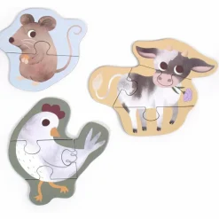 Sale Filibabba Set de 3 puzzles Mes premiers puzzles Animaux de la ferme