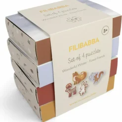 Clearance Filibabba Set de 4 puzzles Wonderful Winter Forest Friends