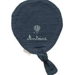 Set de naissance Doudou ballon et anneau de dentition Bleu pétrole (personnalisable)|Les Griottes Discount
