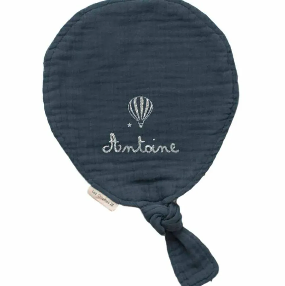 Set de naissance Doudou ballon et anneau de dentition Bleu pétrole (personnalisable)|Les Griottes Discount