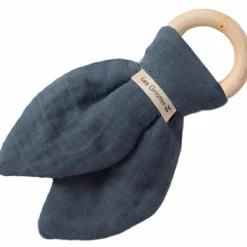 Set de naissance Doudou ballon et anneau de dentition Bleu pétrole (personnalisable)|Les Griottes Discount