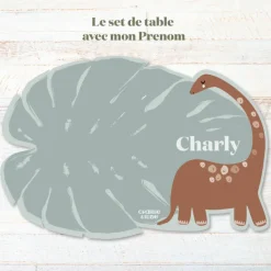 Sale Charlie et Suzie Set de table Feuille Brontosaure Paolo personnalisable
