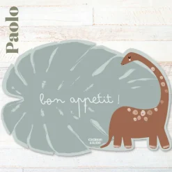 Sale Charlie et Suzie Set de table Feuille Brontosaure Paolo personnalisable
