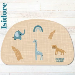 Clearance Charlie et Suzie Set de table Isidore Animaux personnalisable