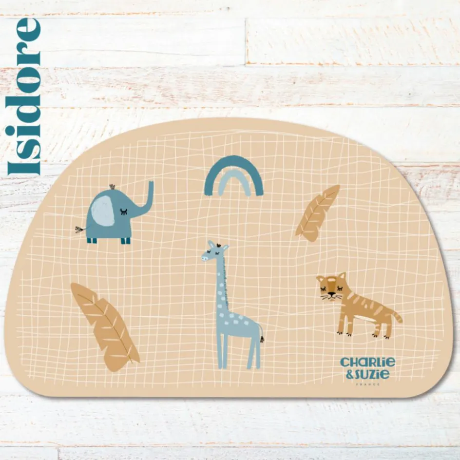 Clearance Charlie et Suzie Set de table Isidore Animaux personnalisable