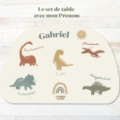 Clearance Charlie et Suzie Set de table Mes Dinos Paolo personnalisable