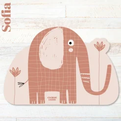 Clearance Charlie et Suzie Set de table Sofia Éléphant personnalisable