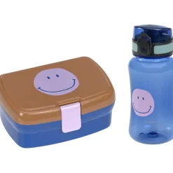 Sale Lässig Set lunchbox et gourde Little Gang Caramel-blue