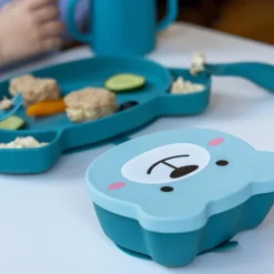Clearance TUM TUM Set repas en silicone Ourson Bleu (4 pièces)