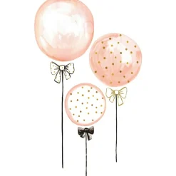 Best Lilipinso Sticker ballons rose à pois dorés Flamingo by Lucie Bellion