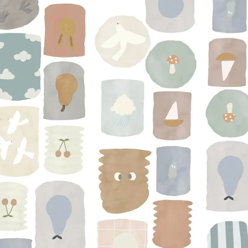 Sticker frise murale Lampions Bleus|Mimi'lou Best