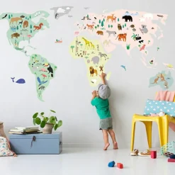 Stickers géants Animaux du monde (160 x 80 cm)|Mimi'lou