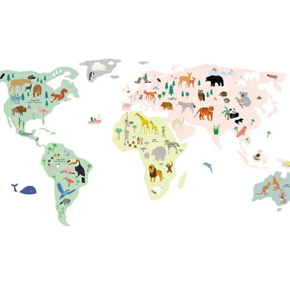 Stickers géants Animaux du monde (160 x 80 cm)|Mimi'lou