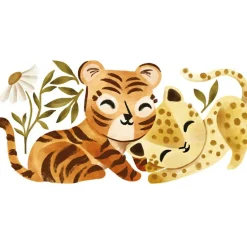 Online Lilipinso Stickers muraux Tigre et léopard (70 x 34 cm)